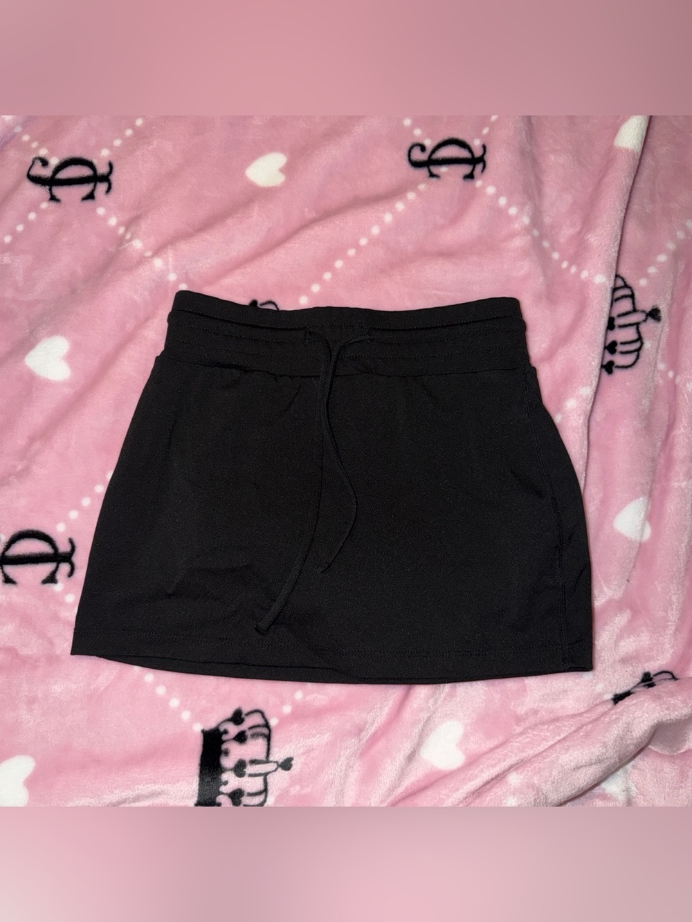 Missguided Black Drawstring Mini Skirt